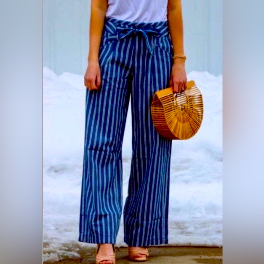 AE striped wide-leg pants